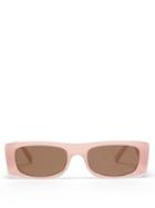 Matchesfashion.com Le Specs - Recovery Rectangular Recycled Sunglasses - Womens - Pink