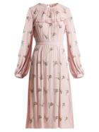 Matchesfashion.com No. 21 - Floral Embellished Crepe Dress - Womens - Pink Multi