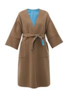 Matchesfashion.com Weekend Max Mara - Pegli Reversible Wool Coat - Womens - Brown Multi