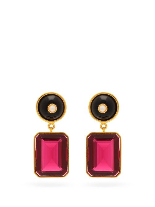 Matchesfashion.com Lizzie Fortunato - Ruby Tourmaline And Gold-plated Drop Earrings - Womens - Ruby