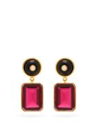 Matchesfashion.com Lizzie Fortunato - Ruby Tourmaline And Gold-plated Drop Earrings - Womens - Ruby