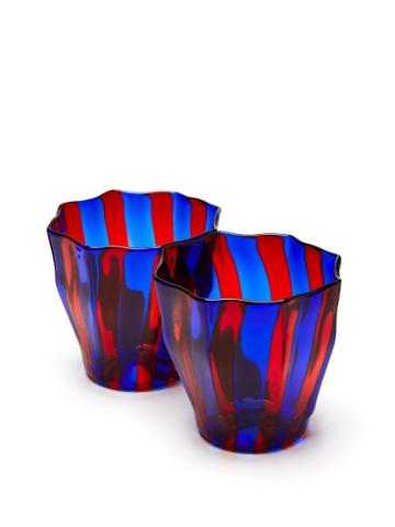 Matchesfashion.com Campbell-rey - Rosanna Murano Striped Glasses - Blue Multi