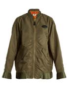 Mm6 By Maison Margiela Pleat-trimmed Padded Satin-twill Bomber Jacket