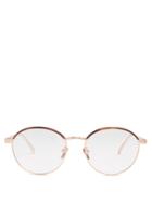 Linda Farrow Rose-gold Plated Round-frame Glasses