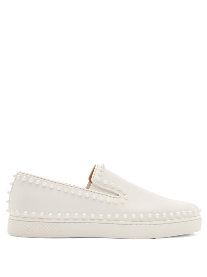 Christian Louboutin Pik Boat Spike-embellished Slip-on Trainers