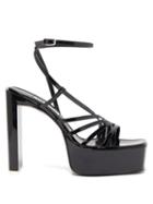 Matchesfashion.com The Attico - Venice Patent-leather Platform Sandals - Womens - Black