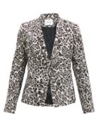 Matchesfashion.com Erdem - Iris Single-breasted Leopard-jacquard Jacket - Womens - Light Grey