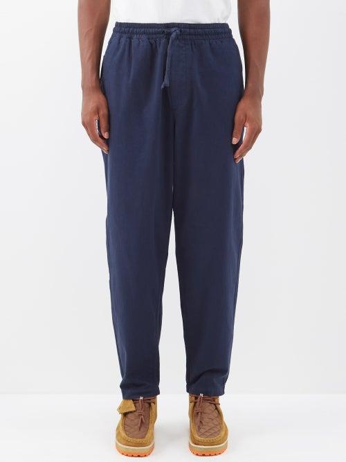 Ymc - Alva Cotton-herringbone Trousers - Mens - Navy