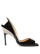 Matchesfashion.com Jimmy Choo - Bel 100 Crystal-embellished Suede Sandals - Womens - Black
