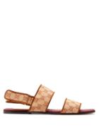 Matchesfashion.com Gucci - Senior Gg Supreme Canvas Sandals - Mens - Tan