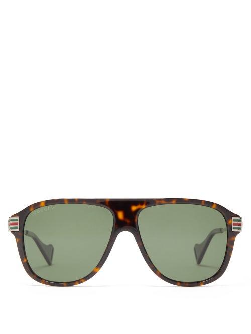 Matchesfashion.com Gucci - D Frame Tortoiseshell Acetate Sunglasses - Womens - Tortoiseshell