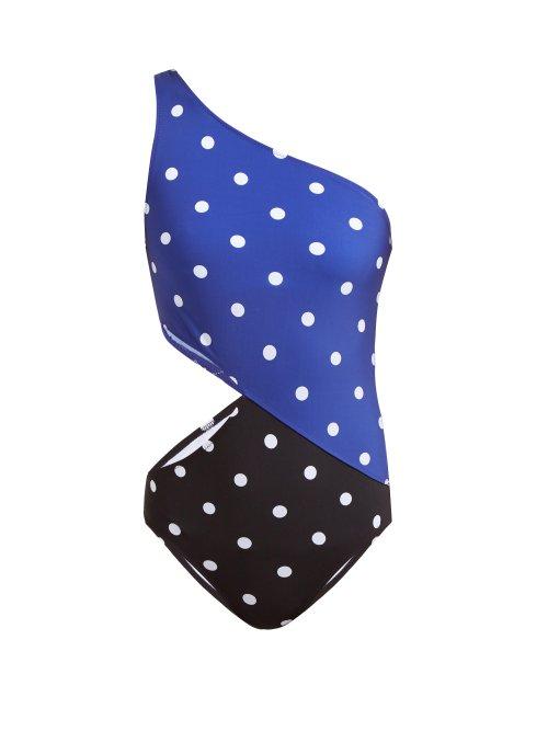 Matchesfashion.com Araks - Elmar Polk Dot Print Cut Out Swimsuit - Womens - Black Multi