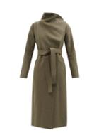 Harris Wharf London - Volcano Belted Pressed-wool Coat - Womens - Dark Khaki