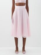Giambattista Valli - Floral-macram Midi Skirt - Womens - Light Pink