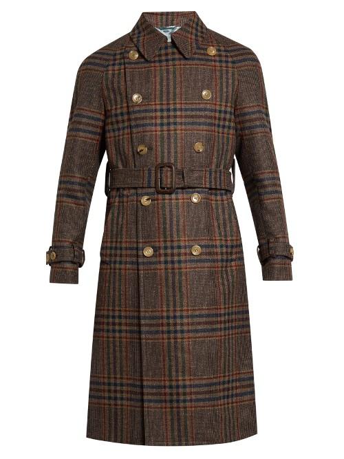 Gucci Double-breasted Tartan Trench Coat