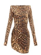 Matchesfashion.com Alexandre Vauthier - Leopard-print Ruched Mini Dress - Womens - Animal