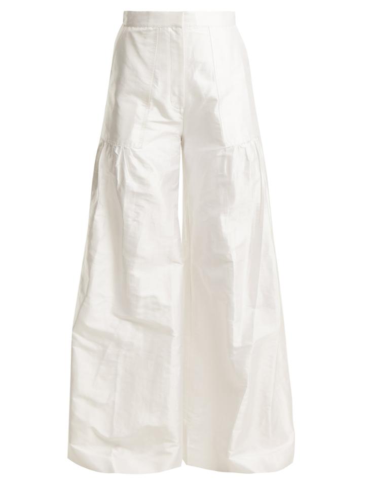 Duro Olowu High-rise Wide-leg Silk-taffeta Trousers