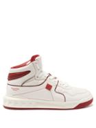 Valentino Garavani - One Stud Panelled Leather High-top Trainers - Mens - Red White