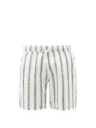 Matchesfashion.com Onia - Noah Striped Linen Shorts - Mens - Navy Multi