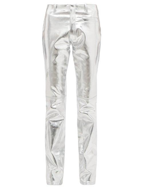 Matchesfashion.com Marine Serre - Metallic Upcycled Denim Jeans - Womens - Silver