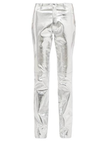 Matchesfashion.com Marine Serre - Metallic Upcycled Denim Jeans - Womens - Silver