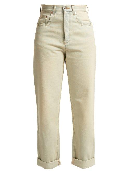 Matchesfashion.com Gucci - 80s Fit Stone Bleach Washed Straight Let Jeans - Womens - Light Blue