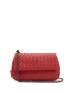 Matchesfashion.com Bottega Veneta - Intrecciato Leather Mini Cross Body Bag - Womens - Red