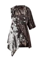 Matchesfashion.com Marques'almeida - Open Back Asymmetric Sequinned Mini Dress - Womens - Silver