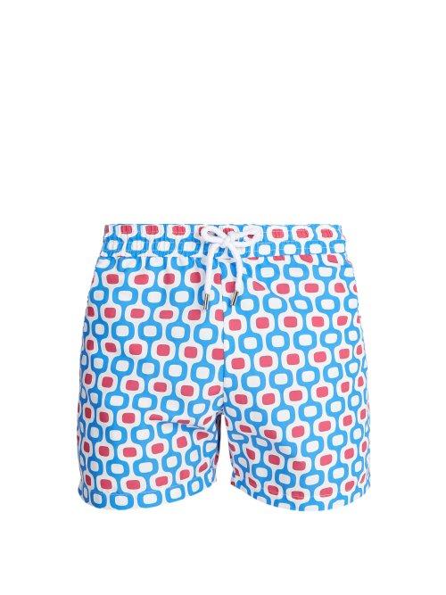 Matchesfashion.com Frescobol Carioca - Sports Ipanema Print Swim Shorts - Mens - Blue Multi