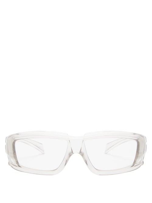 Matchesfashion.com Rick Owens - Rick Frame Rectangular Acetate Glasses - Womens - Clear