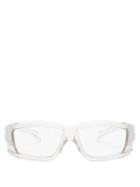 Matchesfashion.com Rick Owens - Rick Frame Rectangular Acetate Glasses - Womens - Clear