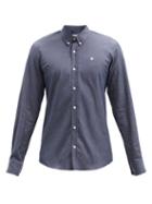 Matchesfashion.com Maison Kitsun - Fox Head-patch Cotton-oxford Shirt - Mens - Navy
