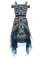 Peter Pilotto Japanese Abstract-embroidered Silk-organza Dress