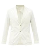 Matchesfashion.com Frescobol Carioca - Patch-pocket Cotton-blend Poplin Blazer - Mens - Cream