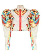 Matchesfashion.com Matty Bovan - Puff-sleeve Panelled Floral-print Deadstock Blouse - Womens - Multi