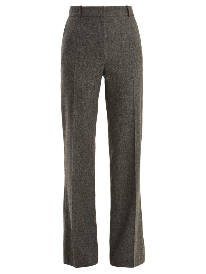 Vanessa Bruno Gauvain Mid-rise Herringbone Wool Trousers