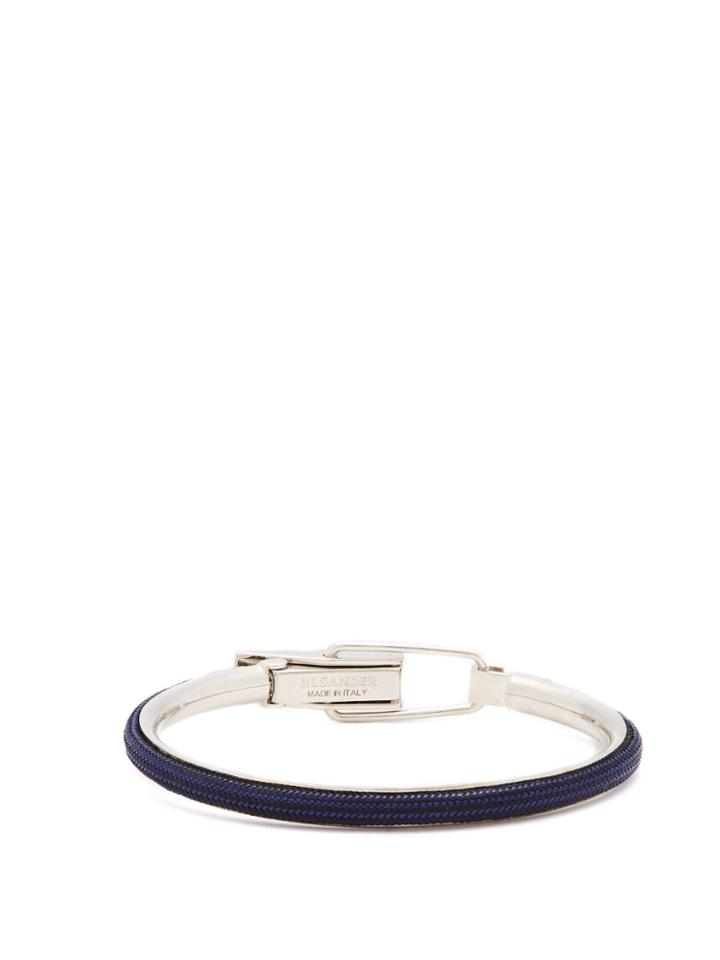 Jil Sander Braided Cotton And Metal Bangle