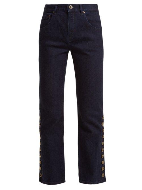 Matchesfashion.com Chlo - Mid Rise Kick Flare Cropped Jeans - Womens - Denim