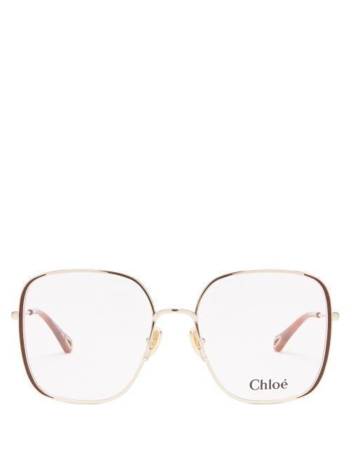 Chlo - Hanah Square Glasses - Womens - Gold
