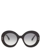 Isabel Marant Eyewear - Round Acetate Sunglasses - Womens - Black