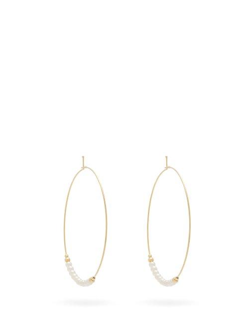 Matchesfashion.com Mizuki - Large Pearl Hoop Earrings - Womens - Pearl