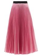 Christopher Kane - Pleated Lam Midi Skirt - Womens - Light Pink