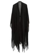 Ladies Accessories Saint Laurent - Fringed Wool Poncho - Womens - Black