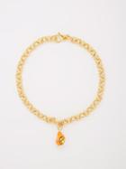 Joolz By Martha Calvo - Smiles All Around 14kt Gold-plated Pearl Necklace - Womens - Orange Multi