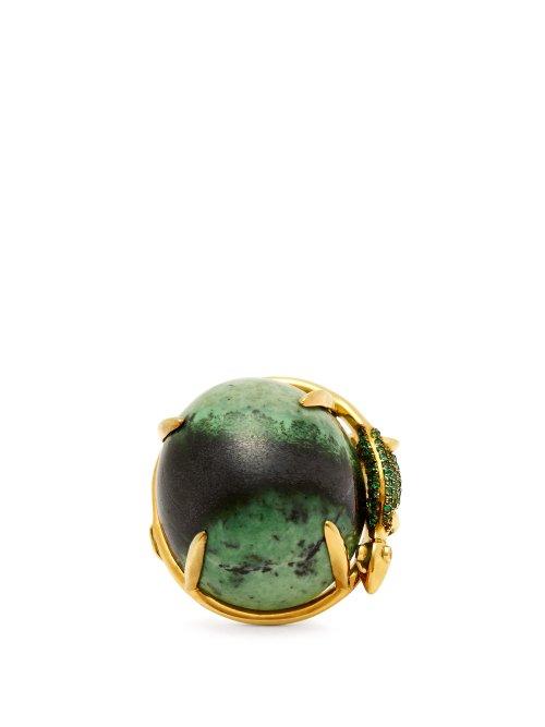 Matchesfashion.com Daniela Villegas - Alexander Von Humboldt Diamond & 18kt Gold Ring - Womens - Green