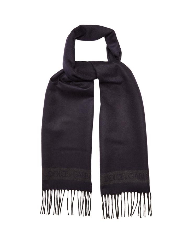 Dolce & Gabbana Bi-colour Silk And Cashmere-blend Scarf
