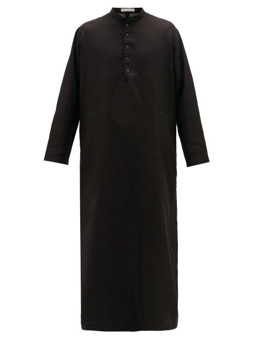 Matchesfashion.com Umit Benan B+ - Grandad-collar Linen Kaftan - Mens - Black