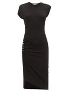 Matchesfashion.com Paco Rabanne - Draped-skirt Jersey Midi Dress - Womens - Black