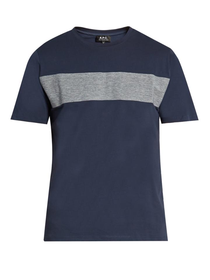 A.p.c. Panelled Cotton-jersey T-shirt