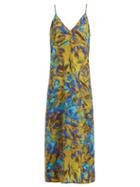Matchesfashion.com Raey - Uv Floral Print Silk Slip Dress - Womens - Blue Print